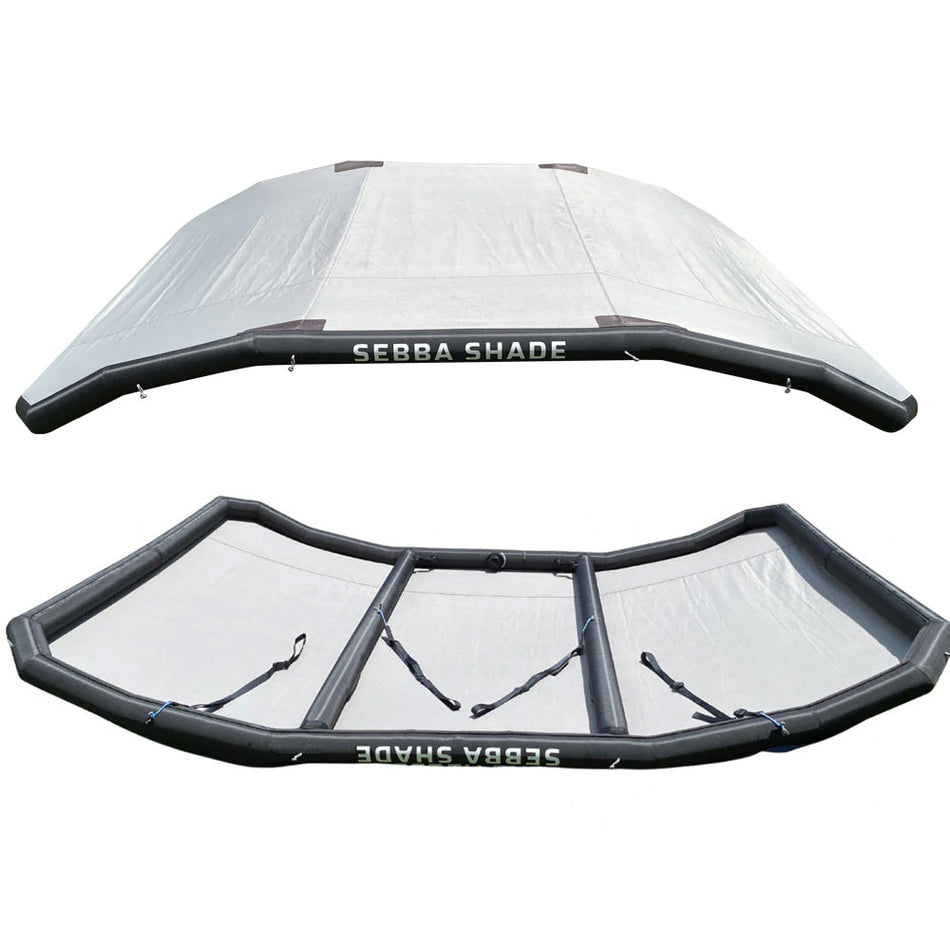 Sebba Shade 8 x 12 ft. Grey Sun Shade f/Boats 26'+ SS8X12GRY — Quality Boat Parts