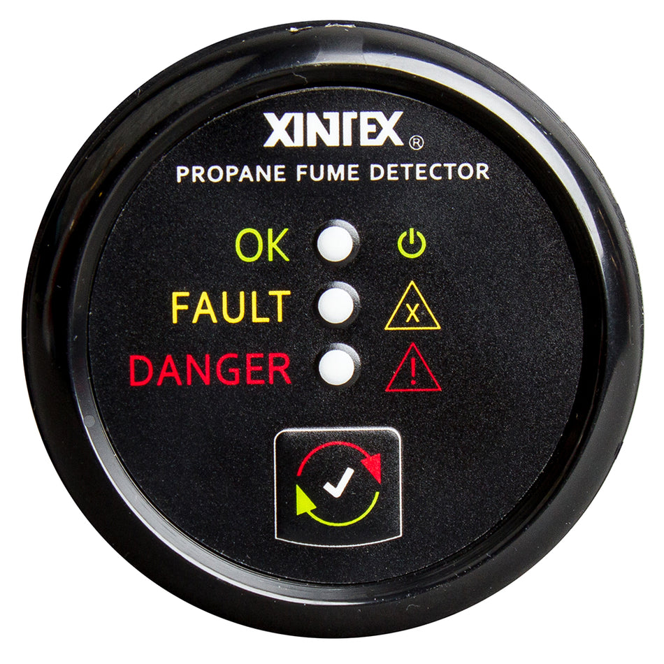 Fireboy-Xintex Propane Fume Detector w/Plastic Sensor - No Solenoid Valve - Black Bezel Display P-1B-R — Quality Boat Parts