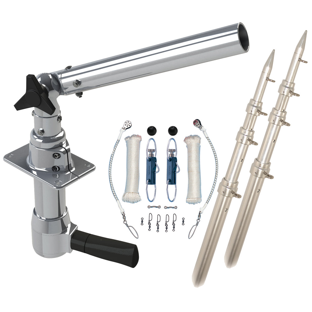 Rupp Revolution Top Gun Package w/18' Poles & Complete Single Line Rigging Kit w/Klickers Release Clips REV-TPGN-18T — Quality Boat Parts