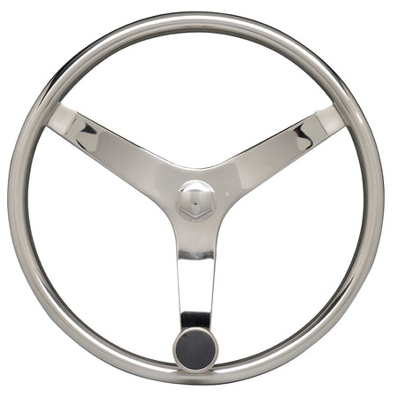 Uflex - V46 - 13.5" Stainless Steel Steering Wheel w/Speed Knob V46 — Quality Boat Parts