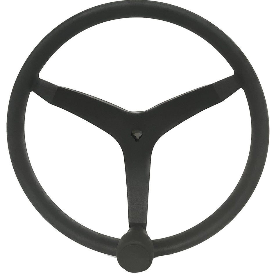 Uflex - V46 - 13.5" Stainless Steel Steering Wheel w/Speed Knob - Black V46B — Quality Boat Parts