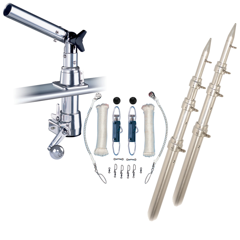 Rupp Z-30 Top Gun Outrigger Kit w/18' Poles & Complete Single Line Rigging Kit w/Klickers Release Clips Z30-TPGN-18T — Quality Boat Parts