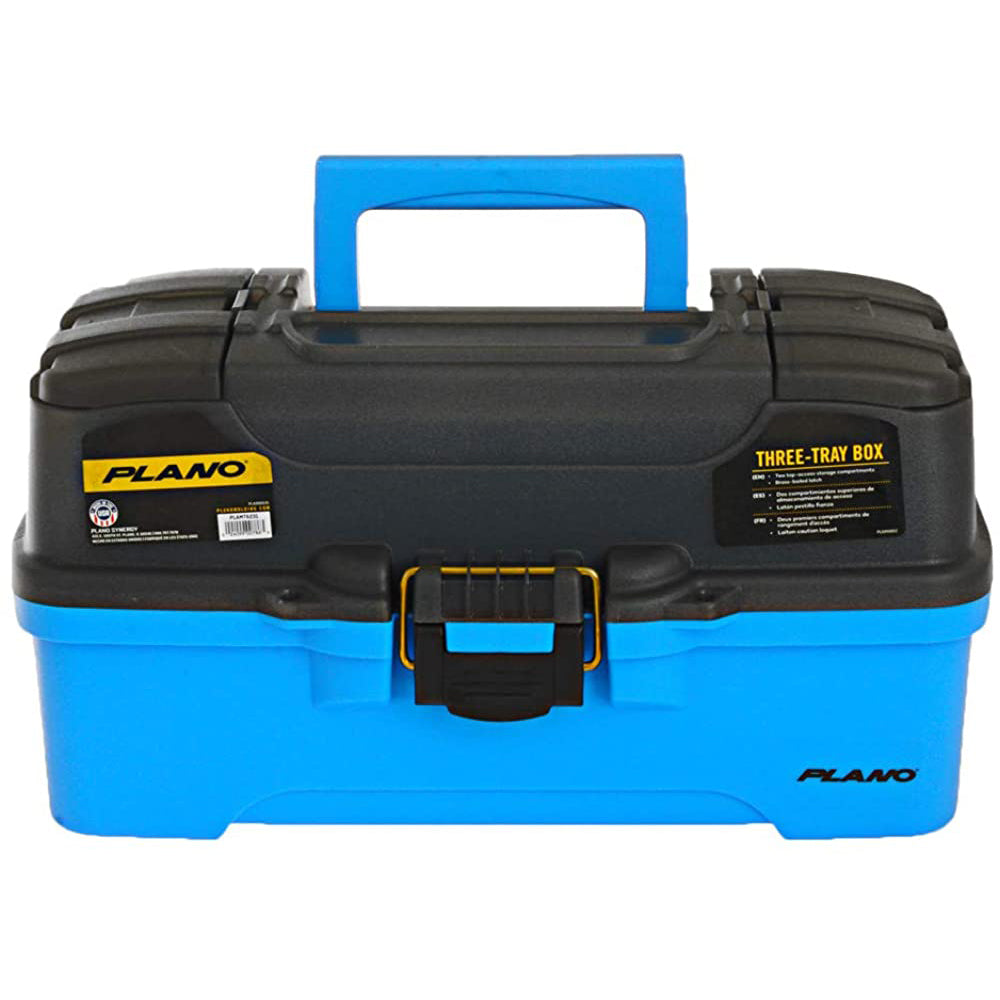 Plano 3-Tray Tackle Box w/Dual Top Access - Smoke & Bright Blue PLAMT6231 — Quality Boat Parts