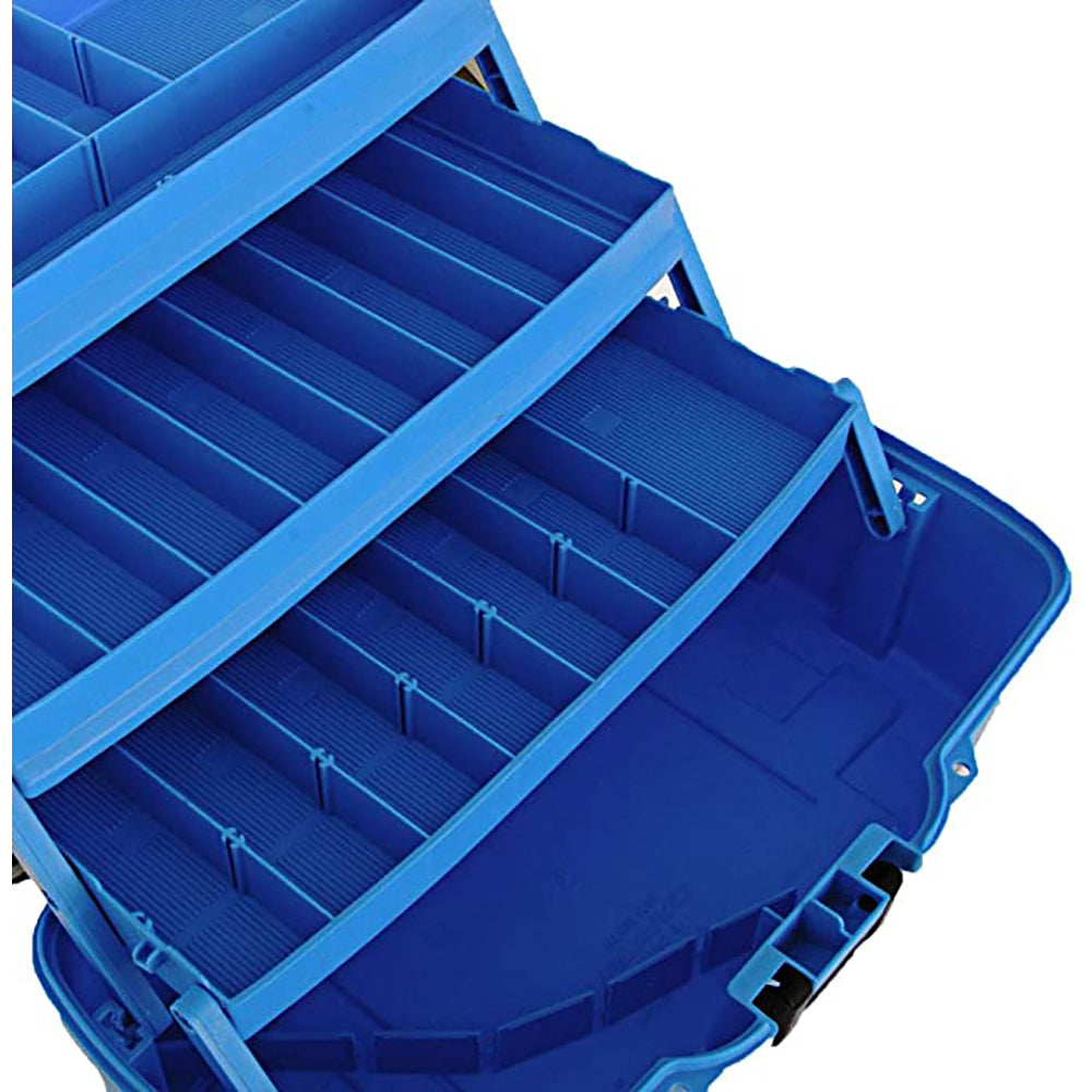 Plano 3-Tray Tackle Box w/Dual Top Access - Smoke & Bright Blue PLAMT6231 — Quality Boat Parts