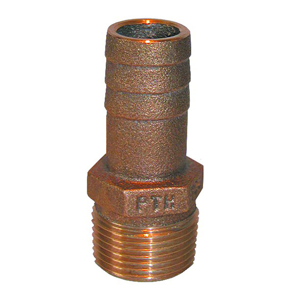 GROCO 1" NPT x 1" ID Bronze Pipe to Hose Straight Fitting PTH-1000 — Quality Boat Parts