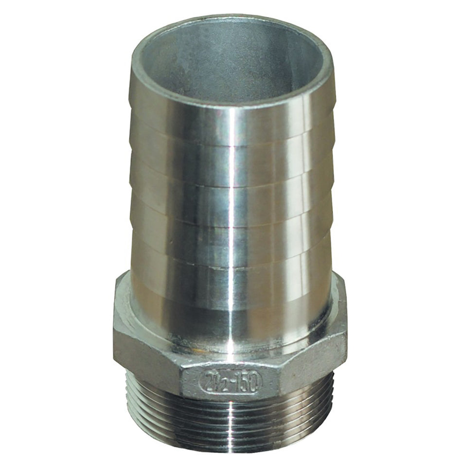 GROCO 3/4" NPT x 3/4" ID Stainless Steel Pipe to Hose Straight Fitting PTH-750-S — Quality Boat Parts