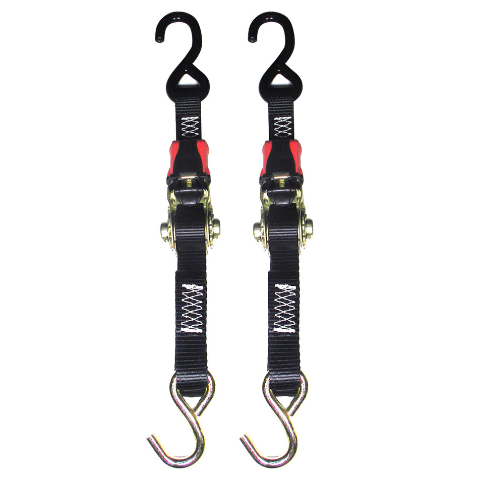Rod Saver Rubber Ratchet Tie-Down - 1" x 3' - Pair RTD3 — Quality Boat Parts