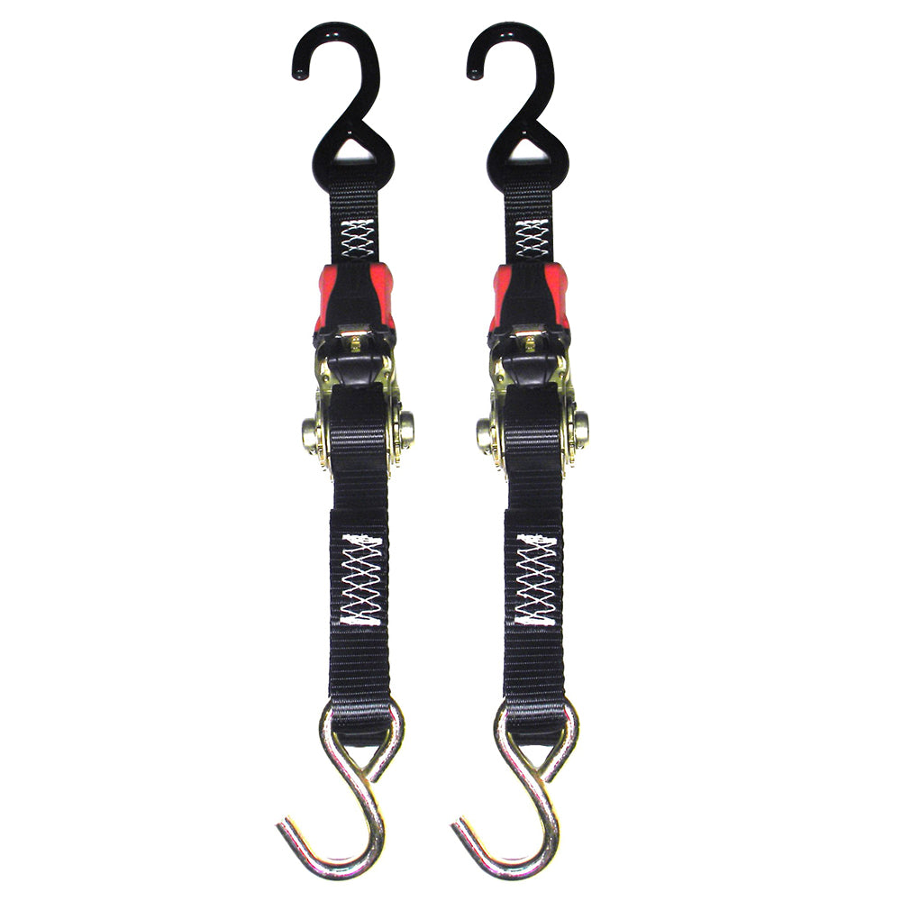 Rod Saver Rubber Ratchet Tie-Down - 1" x 6' - Pair RTD6 — Quality Boat Parts