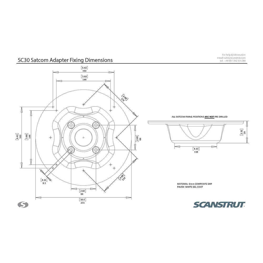 Scanstrut SC30 Satcom Mount SC30 — Quality Boat Parts