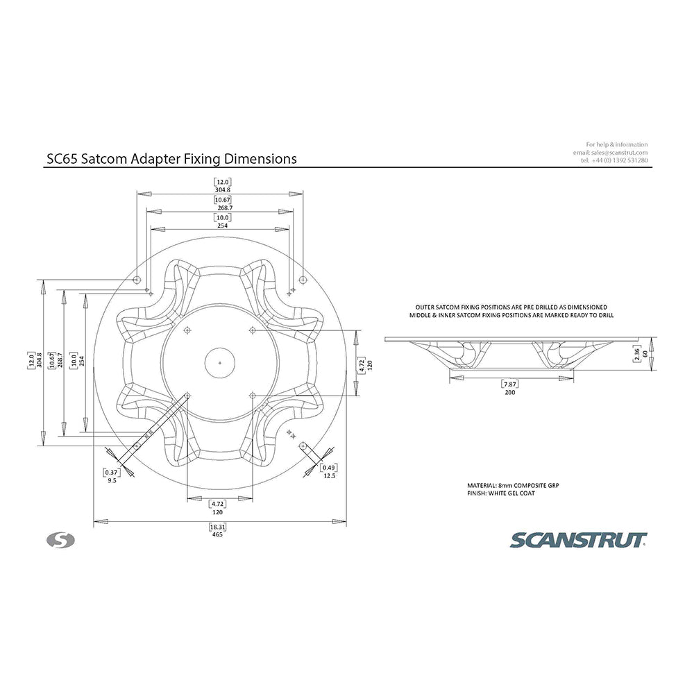 Scanstrut SC65 Satcom Mount SC65 — Quality Boat Parts