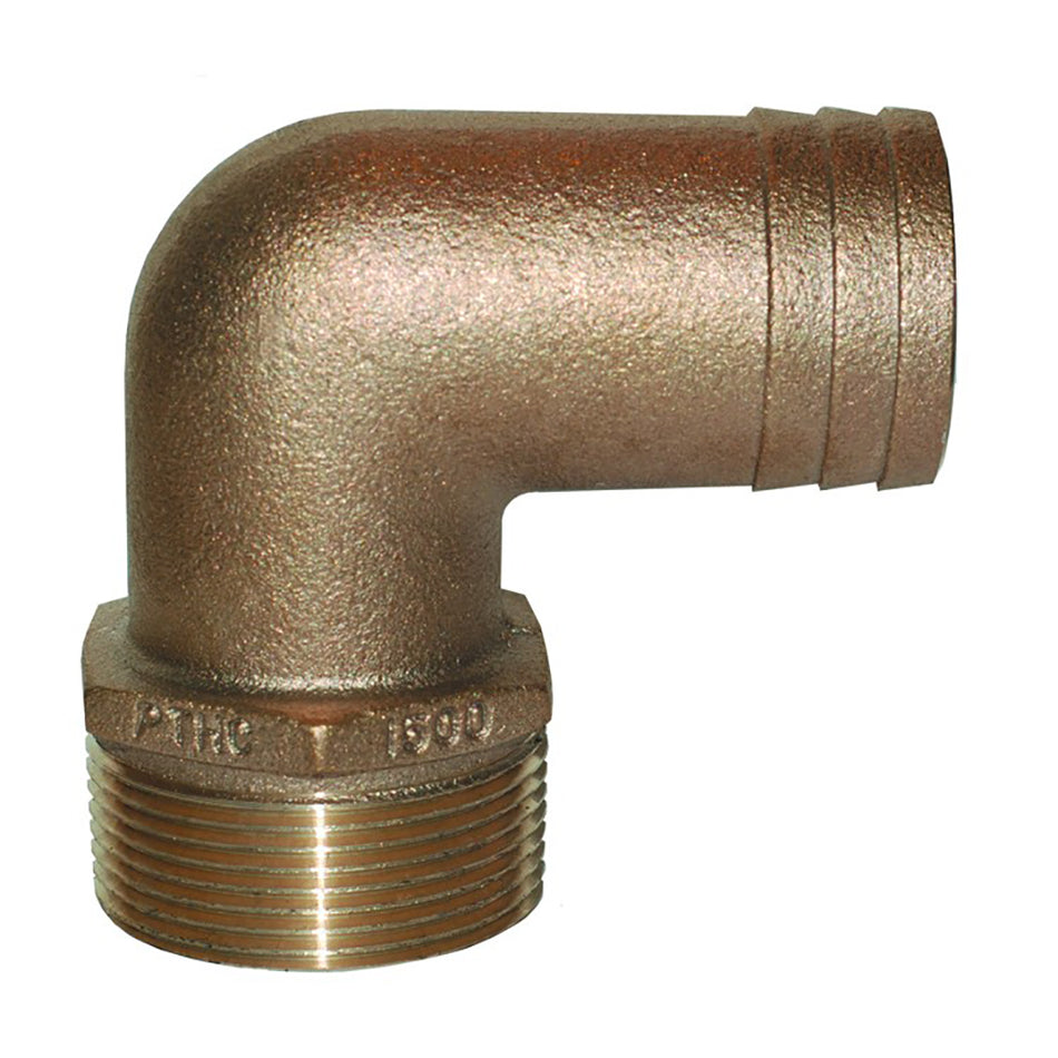 GROCO 2" NPT x 2" ID Bronze 90 Degree Pipe to Hose Fitting Standard Flow Elbow PTHC-2000 — Quality Boat Parts
