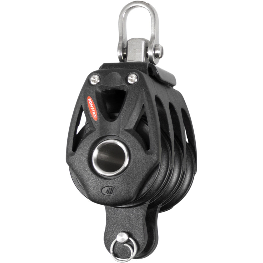 Ronstan Series 40 Orbit BB Triple Block w/Becket & Swivel Shackle RF48310 — Quality Boat Parts