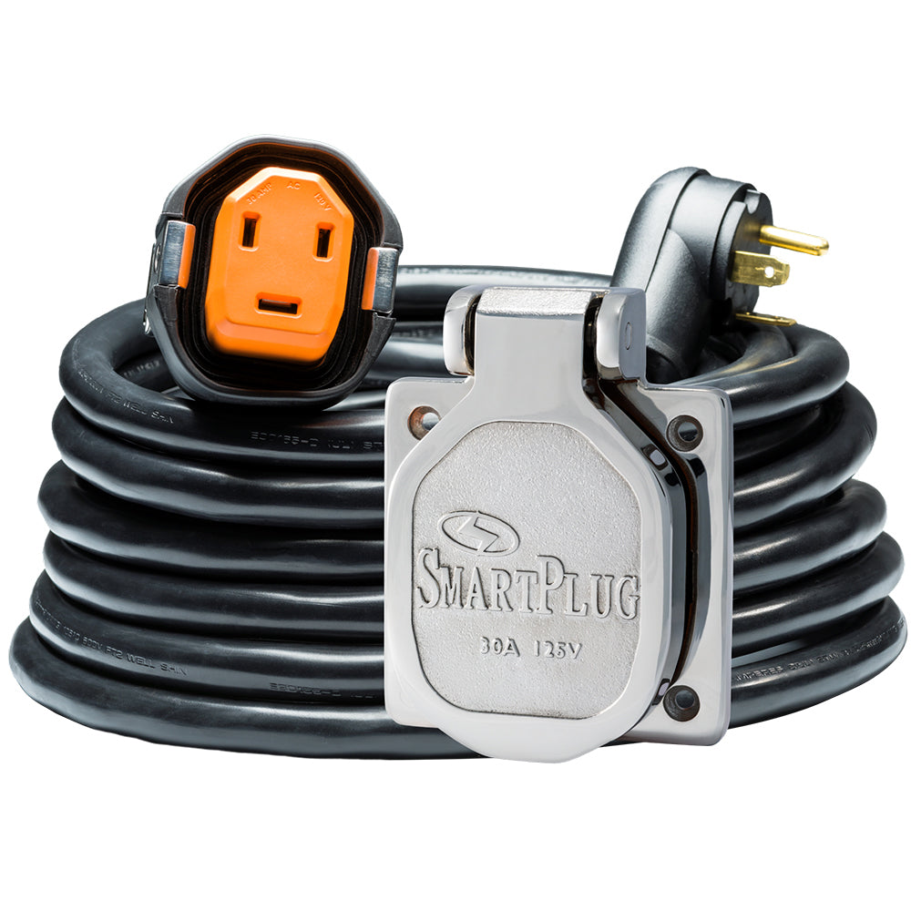 SmartPlug RV Kit 30 AMP Dual Configuration Cordset & Stainless Steel Inlet Combo - 30' R30303BM30NT — Quality Boat Parts