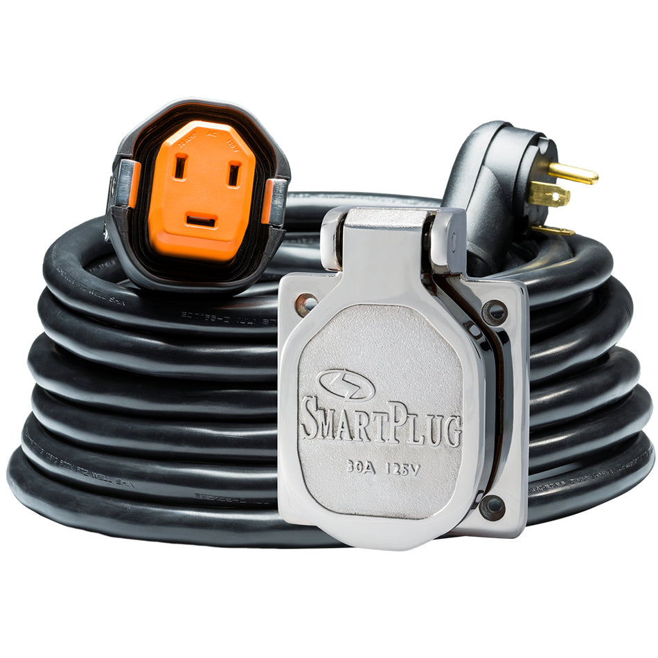 SmartPlug RV Kit 30 AMP Dual Configuration Cordset & Stainless Steel Inlet Combo - 30' R30303BM30NT — Quality Boat Parts