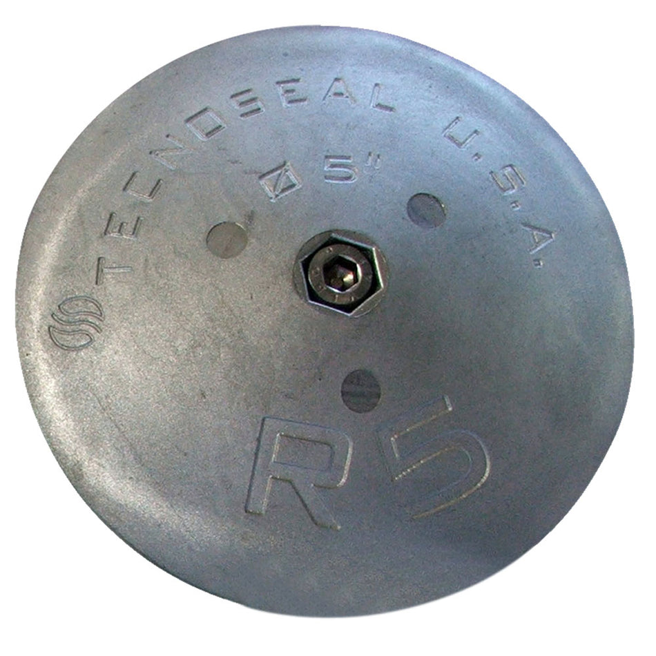 Tecnoseal R5 Rudder Anode - Zinc - 5" Diameter x 7/8" Thickness R5 — Quality Boat Parts