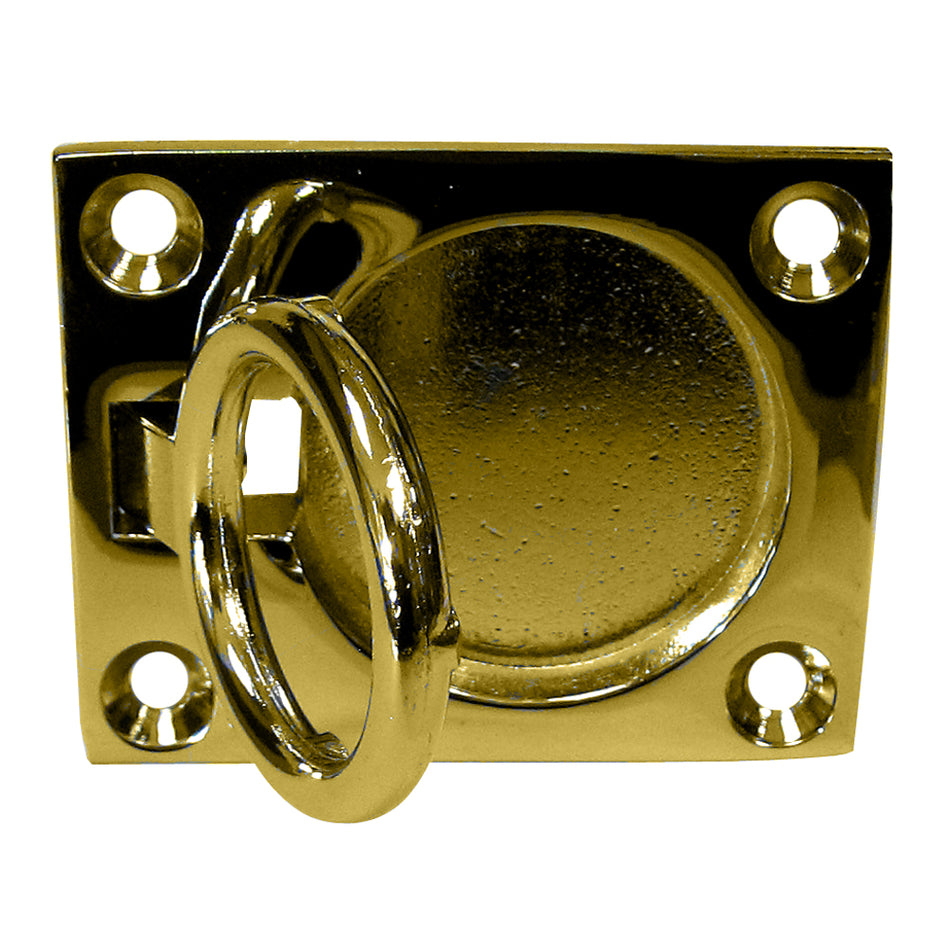 Whitecap Flush Pull Ring - Polished Brass - 2" x 2-1/2" S-3362BC — Quality Boat Parts