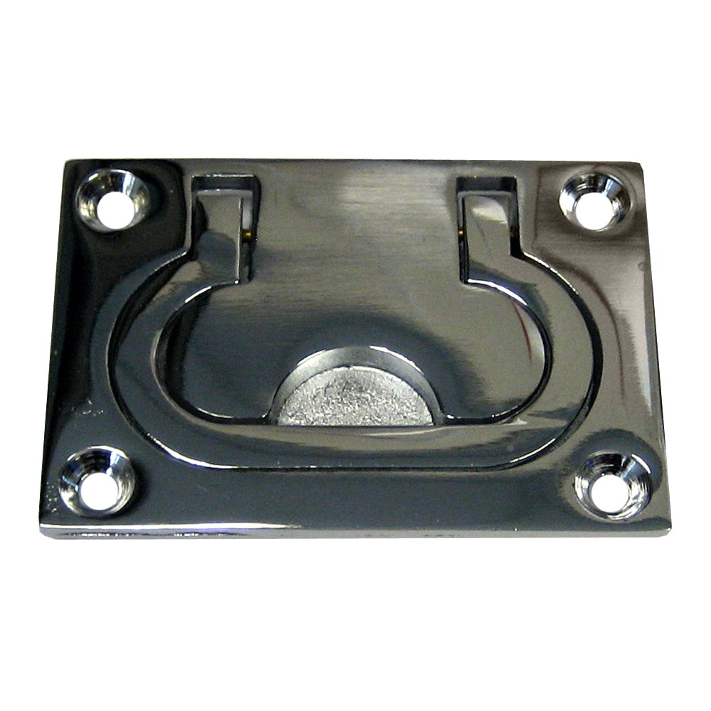 Whitecap Flush Pull Ring - CP/Brass - 3" x 2" S-3364C — Quality Boat Parts
