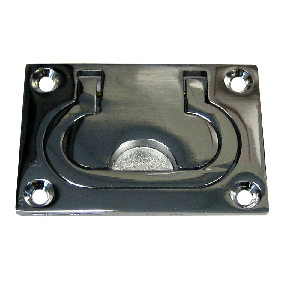 Whitecap Flush Pull Ring - CP/Brass - 3" x 2" S-3364C — Quality Boat Parts