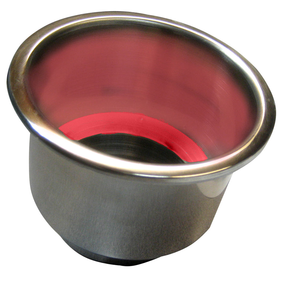 Whitecap Flush Mount Cup Holder w/Red LED Light - Stainless Steel S-3511RC — Quality Boat Parts