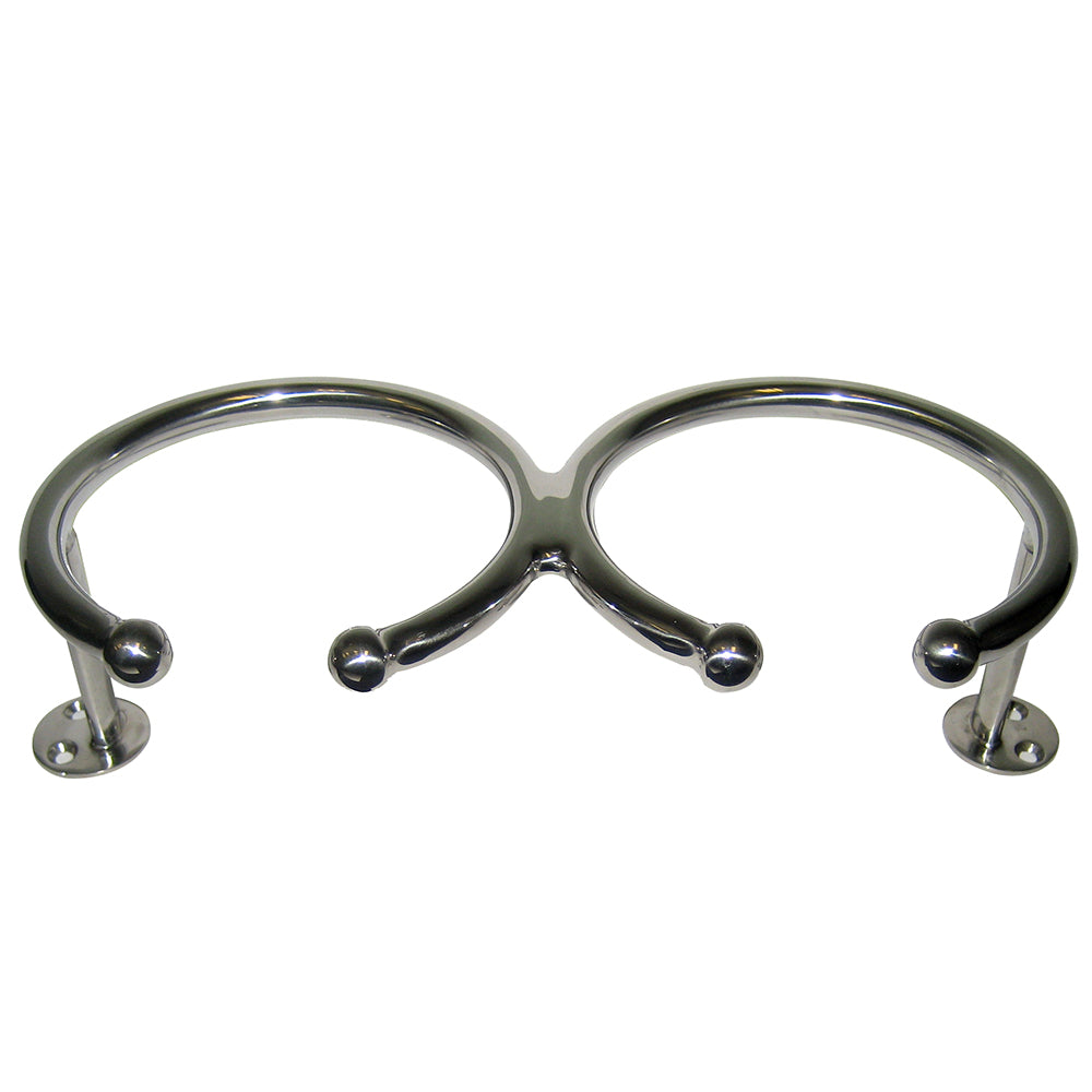 Whitecap Top Mount Ring SS Cup Holder - 2-Drink - Base Mount S-3517 — Quality Boat Parts