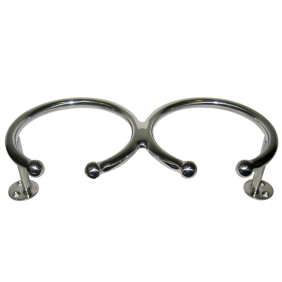 Whitecap Top Mount Ring SS Cup Holder - 2-Drink - Base Mount S-3517 — Quality Boat Parts