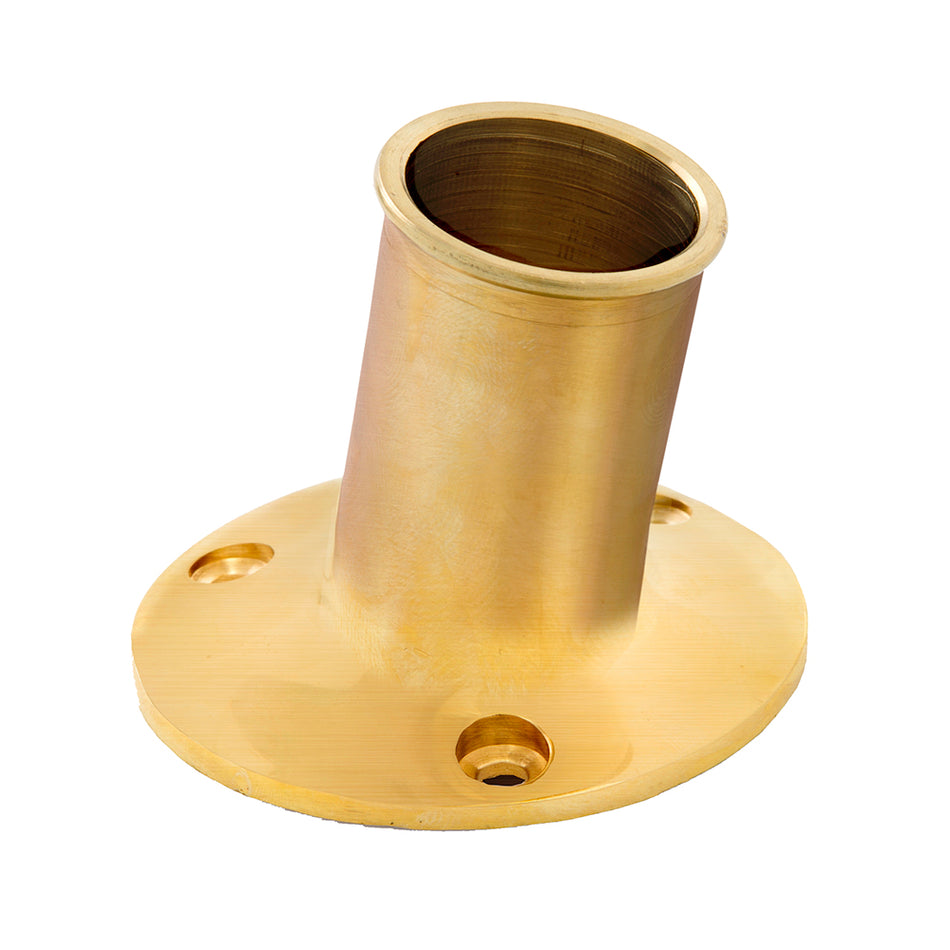 Whitecap Top-Mounted Flag Pole Socket Polished Brass - 1" ID S-5002B — Quality Boat Parts