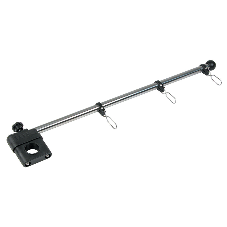 Whitecap 17" Rail Mount Flag Pole - 1/2" Diameter, Stainless Steel Staff Nylon Mount S-5010 — Quality Boat Parts