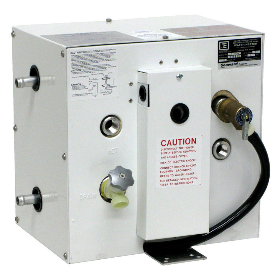 Whale Seaward 3 Gallon Hot Water Heater w/Side Heat Exchanger - White Epoxy - 120V - 1500W S300W — Quality Boat Parts