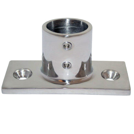 Whitecap 1" O.D. 90° 2-Hole Rectangle Base SS Rail Fitting 6195 — Quality Boat Parts