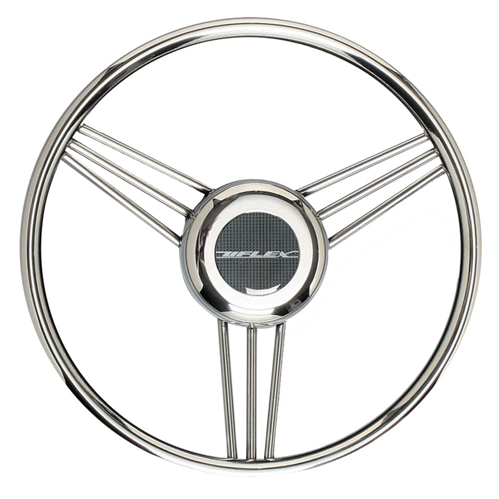 Uflex V27 13.8" Steering Wheel - Stainless Steel Grip & Spokes V27 — Quality Boat Parts