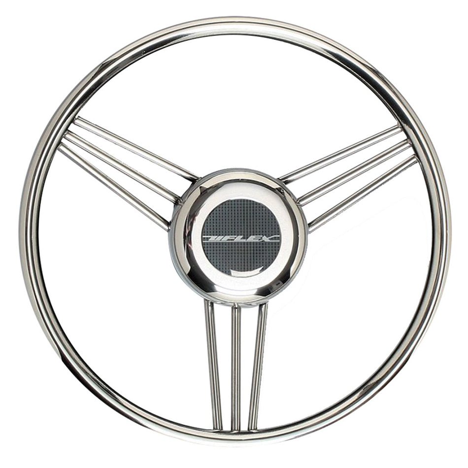 Uflex V27 13.8" Steering Wheel - Stainless Steel Grip & Spokes V27 — Quality Boat Parts