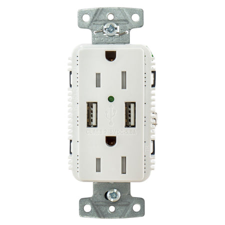 Hubbell USB15A5W White Outlet Dual 15 Amp 125V 2-Pole and Dual 5 Amp 5V USB Ports USB15A5W — Quality Boat Parts