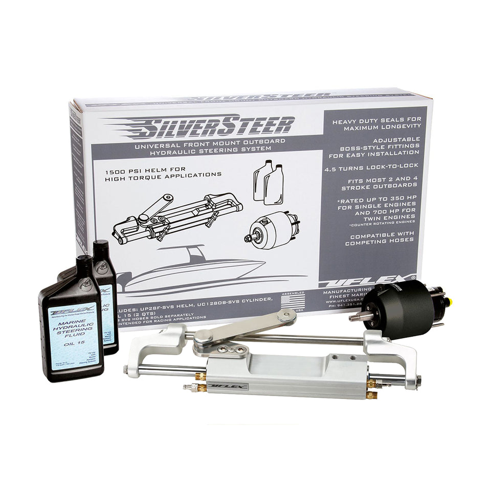 Uflex SilverSteer™ Universal Front Mount Outboard Hydraulic Tilt Steering System - 1500PSI V1 SILVERSTEER 1TB — Quality Boat Parts