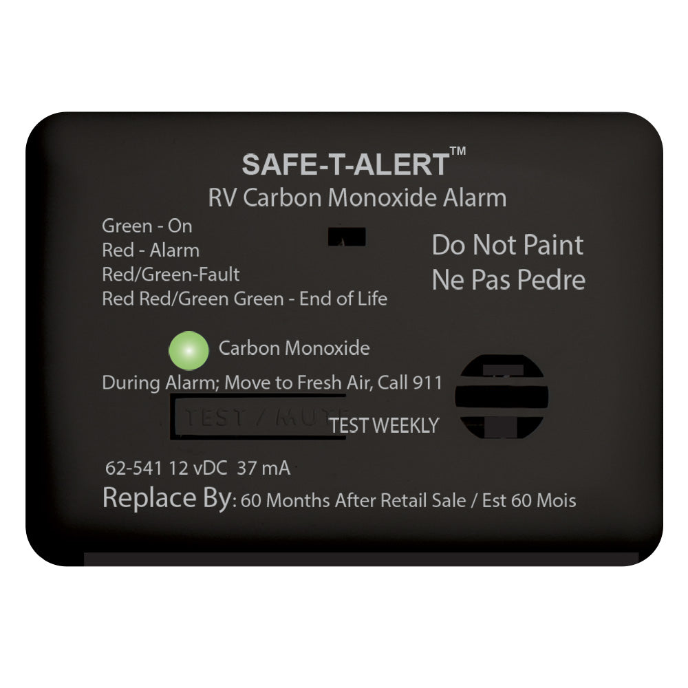 Safe-T-Alert 62 Series Carbon Monoxide Alarm - 12V - RV Surface Mount - Black 62-541-BL — Quality Boat Parts