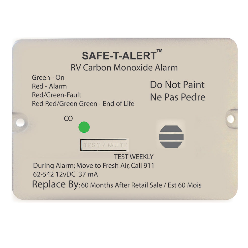 Safe-T-Alert 62 Series Carbon Monoxide Alarm - 12V - RV Flush Mount - White 62-542-WT — Quality Boat Parts