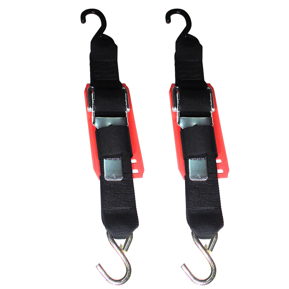 Rod Saver Paddle Buckle Trailer Tie-Down w/Vinyl Pad - 2" x 6' - Pair 2PB6VP — Quality Boat Parts
