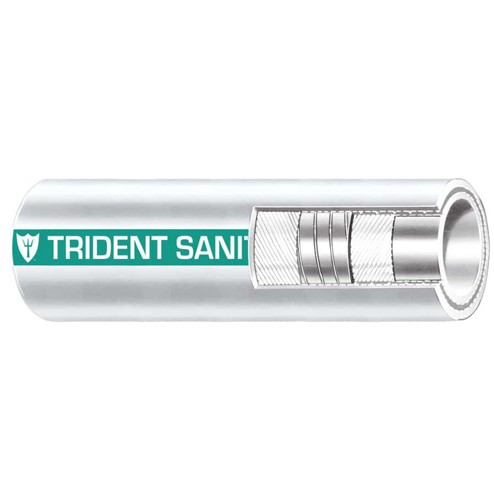 Trident Marine 1-1/2" Premium Marine Sanitation Hose - White with Green Stripe - Sold by the Foot 102-1126-FT — Quality Boat Parts