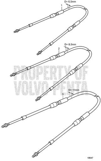 Volvo Penta Control Cable (V2) - Volvo Penta (21633483) — Quality Boat Parts