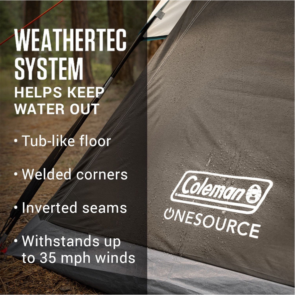 Coleman OneSource Rechargeable 4-Person Camping Dome Tent w/Airflow System & LED Lighting 2000035457 — Quality Boat Parts