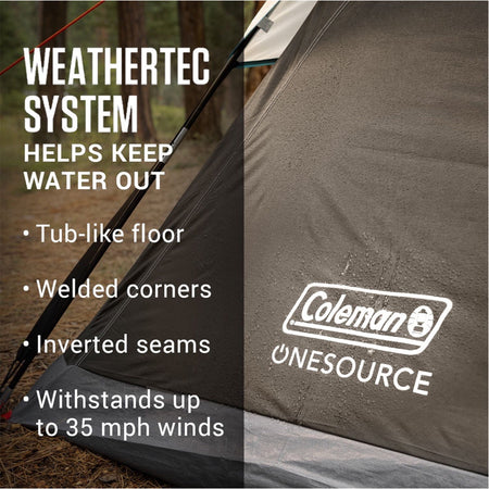 Coleman OneSource Rechargeable 4-Person Camping Dome Tent w/Airflow System & LED Lighting 2000035457 — Quality Boat Parts