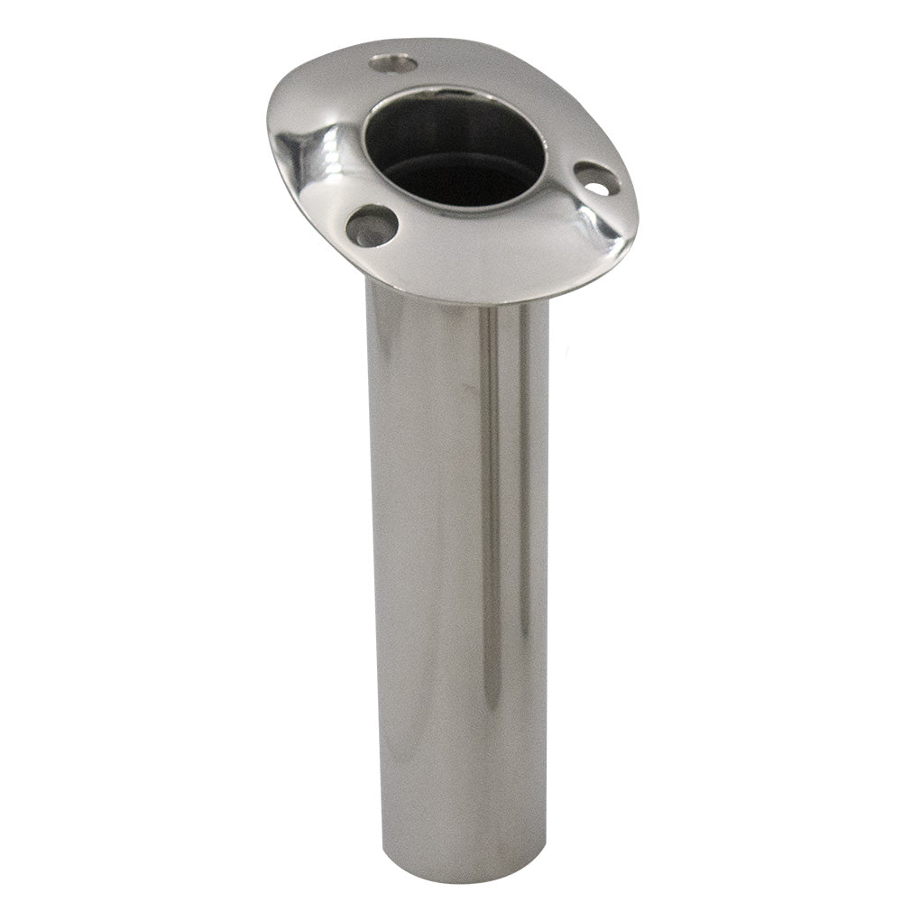C.E. Smith 70 Series Standard Flush Mount Rod Holder - 15 Degree - Stainless Steel - Gimbal Bar Bottom - Black Liner 536710 — Quality Boat Parts
