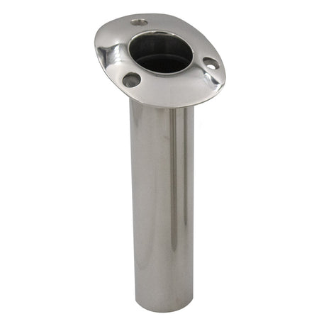 C.E. Smith 70 Series Standard Flush Mount Rod Holder - 15 Degree - Stainless Steel - Gimbal Bar Bottom - Black Liner 536710 — Quality Boat Parts