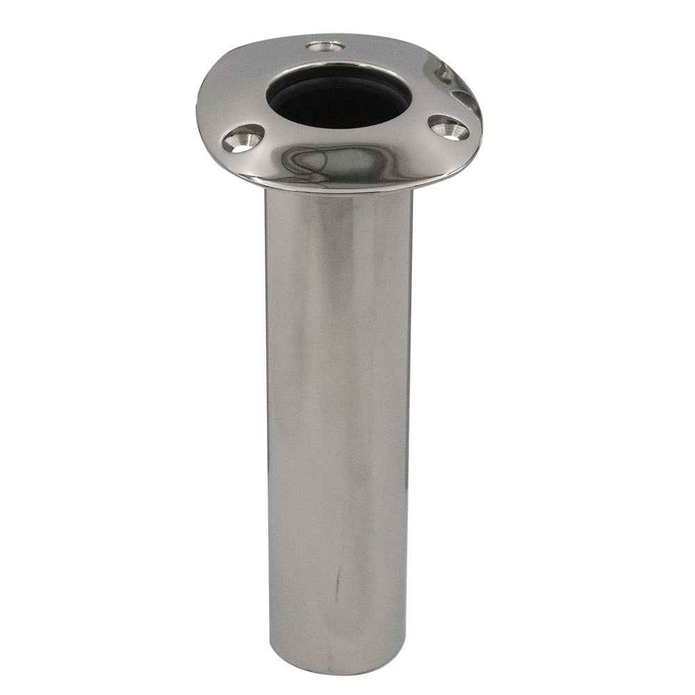 C.E. Smith 70 Series Standard Flush Mount Rod Holder - 0 Degree - Stainless Steel - Cast Bottom - Black Liner 536700C — Quality Boat Parts