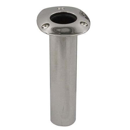 C.E. Smith 70 Series Standard Flush Mount Rod Holder - 0 Degree - Stainless Steel - Cast Bottom - Black Liner 536700C — Quality Boat Parts