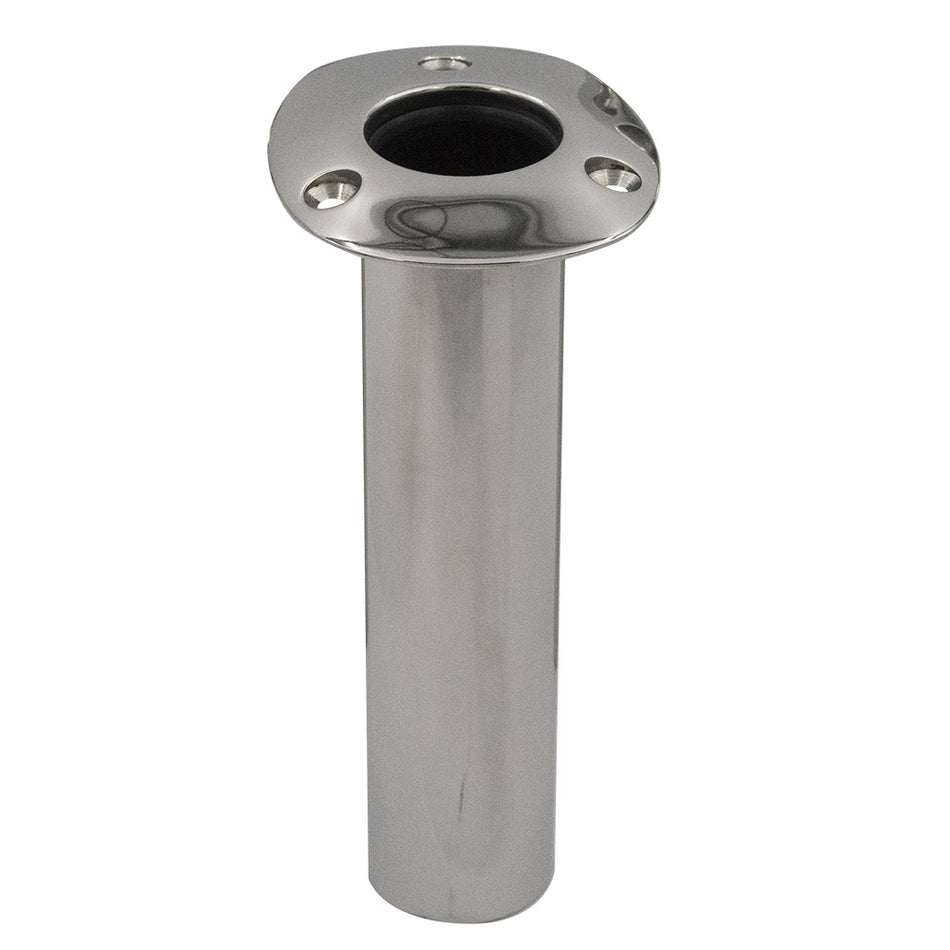 C.E. Smith 70 Series Standard Flush Mount Rod Holder - 0 Degree - Stainless Steel - Cast Bottom - Black Liner 536700C — Quality Boat Parts