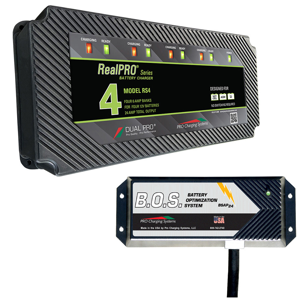 Dual Pro RS4 4 Bank Battery Charger w/ 2 Bank B.O.S. RS4/BOS12V2 — Quality Boat Parts