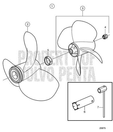 Volvo Penta I3 Rear Aluminium Four Blade Right Hand Rotation Duoprop (21657163) — Quality Boat Parts