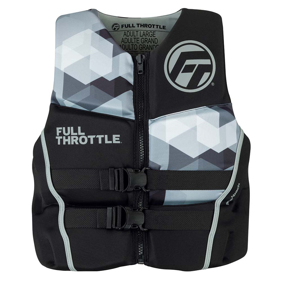 Full Throttle Men's Rapid-Dry Flex-Back Life Jacket - XL - Black/Grey 142500-701-050-22 — Quality Boat Parts