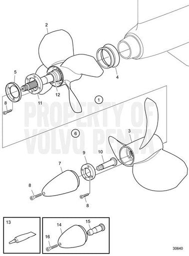 Volvo Penta T6 Rear Nibral Four Blade Aluminum Duoprop (3861106) — Quality Boat Parts