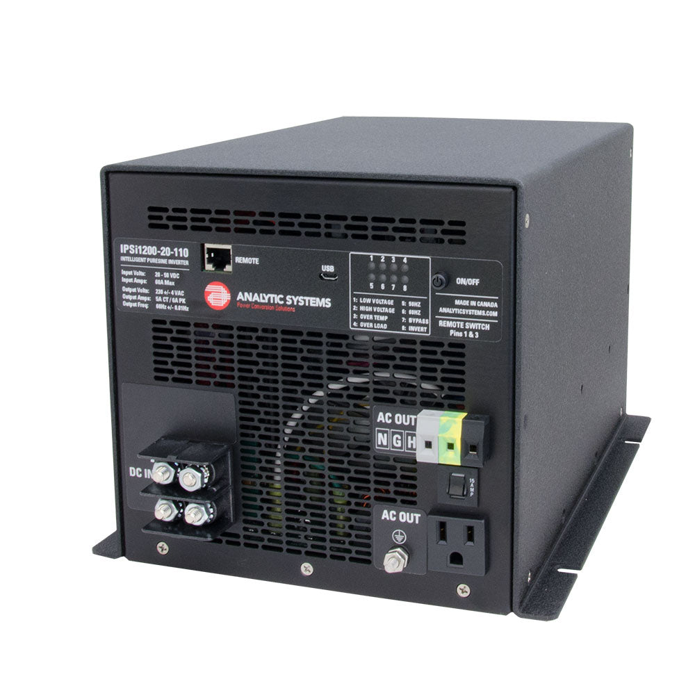 Analytic Systems AC Intelligent Pure Sine Wave Inverter 1200W, 20-40V In, 110V Out IPSI1200-20-110 — Quality Boat Parts